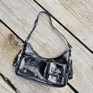 Black Leather Shoulder Bag